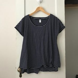 Navy and White Stripped Nursing Top